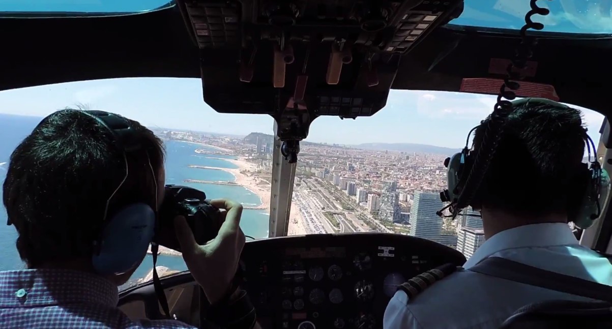 Полет на вертолете в Барселоне